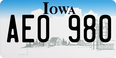 IA license plate AEO980
