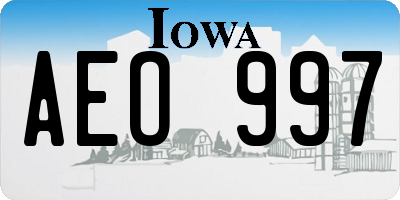 IA license plate AEO997
