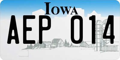 IA license plate AEP014