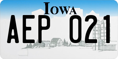 IA license plate AEP021