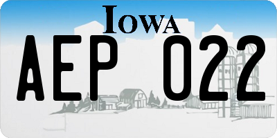 IA license plate AEP022