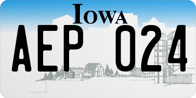 IA license plate AEP024