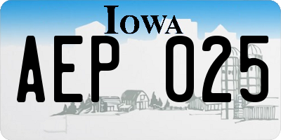 IA license plate AEP025