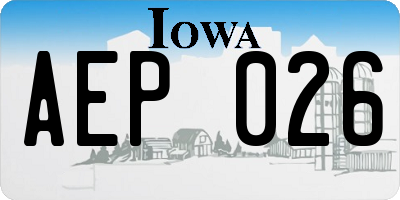 IA license plate AEP026