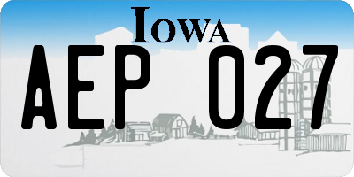 IA license plate AEP027