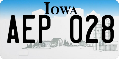 IA license plate AEP028