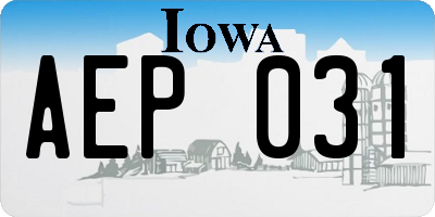 IA license plate AEP031