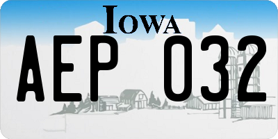 IA license plate AEP032
