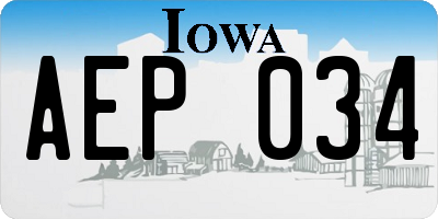 IA license plate AEP034
