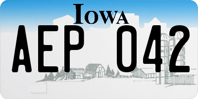 IA license plate AEP042