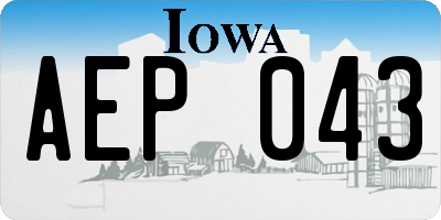 IA license plate AEP043