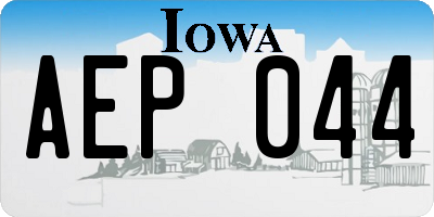 IA license plate AEP044