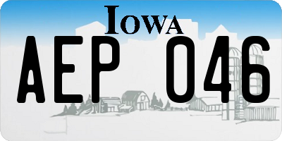 IA license plate AEP046
