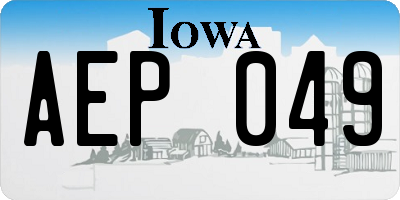 IA license plate AEP049