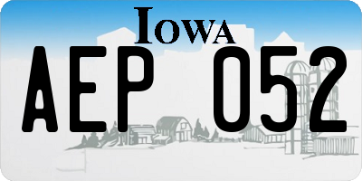 IA license plate AEP052
