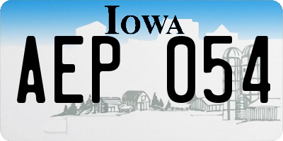 IA license plate AEP054