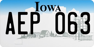 IA license plate AEP063