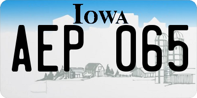 IA license plate AEP065
