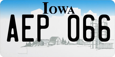 IA license plate AEP066