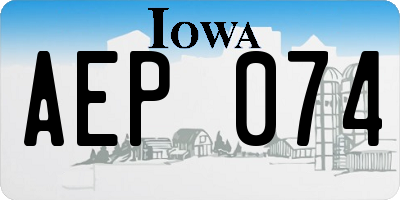 IA license plate AEP074