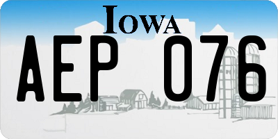 IA license plate AEP076