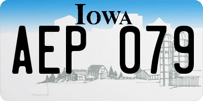 IA license plate AEP079