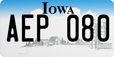 IA license plate AEP080
