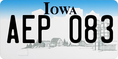 IA license plate AEP083