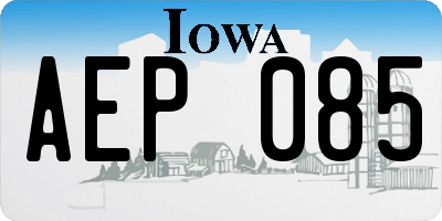 IA license plate AEP085