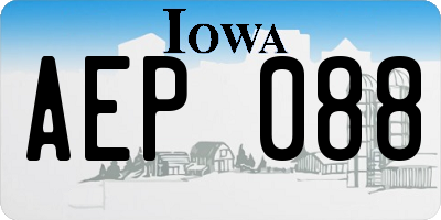 IA license plate AEP088