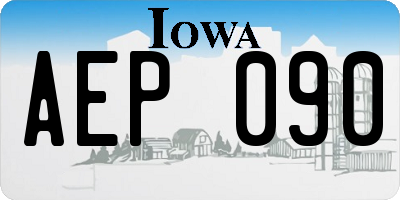 IA license plate AEP090