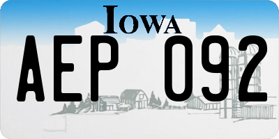 IA license plate AEP092