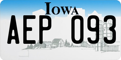 IA license plate AEP093