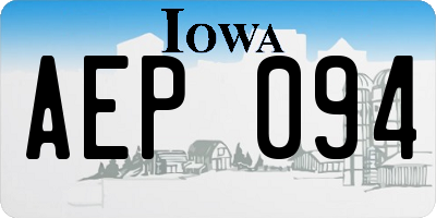 IA license plate AEP094