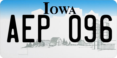 IA license plate AEP096