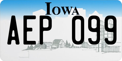 IA license plate AEP099
