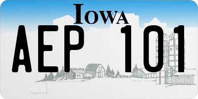 IA license plate AEP101