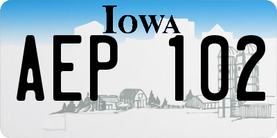 IA license plate AEP102