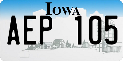 IA license plate AEP105