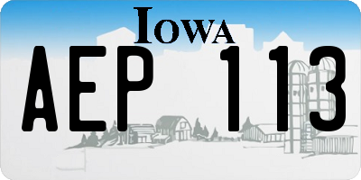 IA license plate AEP113