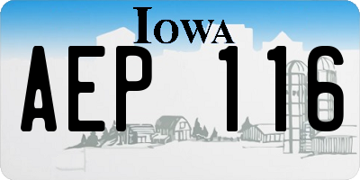 IA license plate AEP116