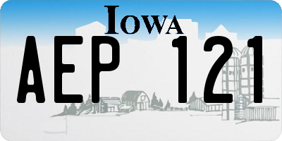 IA license plate AEP121