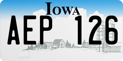 IA license plate AEP126