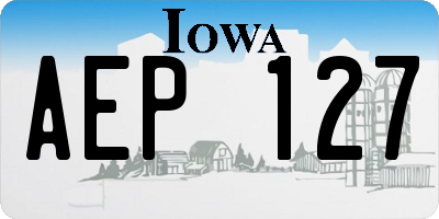 IA license plate AEP127