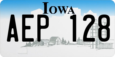 IA license plate AEP128