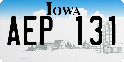 IA license plate AEP131