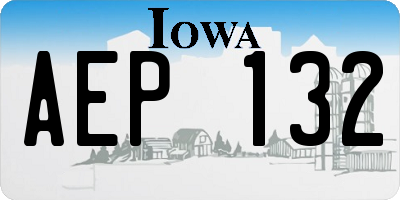 IA license plate AEP132