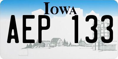 IA license plate AEP133