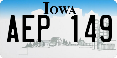 IA license plate AEP149