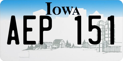 IA license plate AEP151